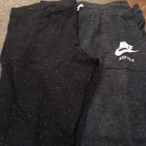 Nike sweats & Black leggings.
